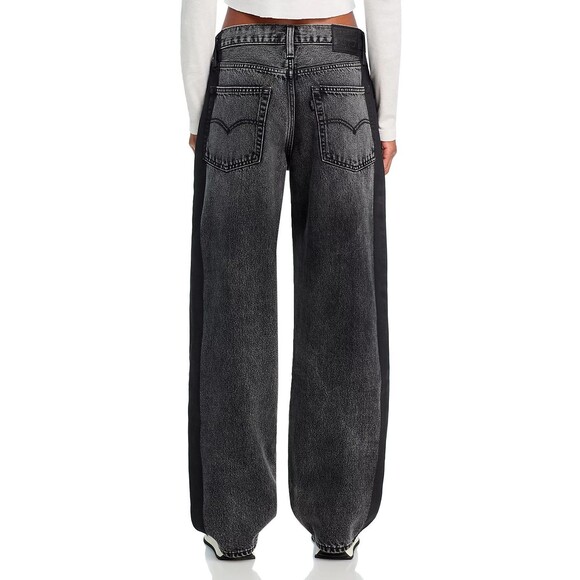 Levis Premium Womens Baggy Dad Denim Jeans 28 Black Gray Mid Rise Loose Relaxed - Picture 3 of 16